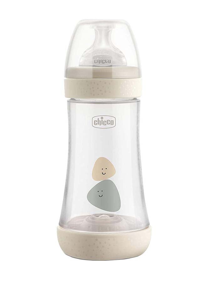شيكو زجاجة رضاعة بيرفكت 5 بسعة 240 مل مع حلمة من السيليكون بتدفق متوسط لعمر 2 شهر فأكبر، محايد - Image 1