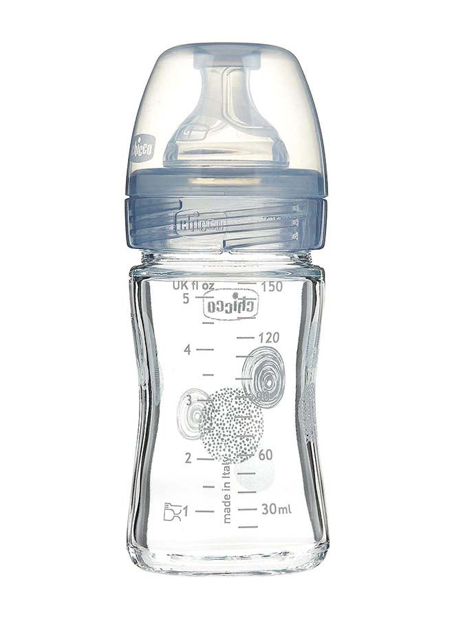 شيكو زجاجة رضاعة ويل بيينج من الزجاج والسيليكون المحايد سعة 150 مل بطيئة التدفق مناسبة من عمر الولادة فما فوق - Image 1