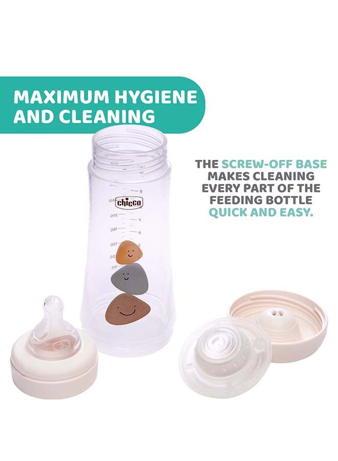 شيكو زجاجة رضاعة بيرفكت 5 من السيليكون سعة 300 مل بتدفق بطيء للأطفال من عمر 4 شهور بلون محايد - Image 3