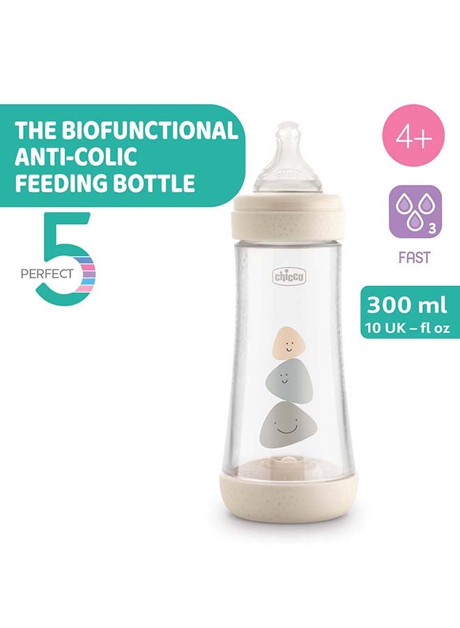 شيكو زجاجة رضاعة بيرفكت 5 من السيليكون سعة 300 مل بتدفق بطيء للأطفال من عمر 4 شهور بلون محايد - Image 4