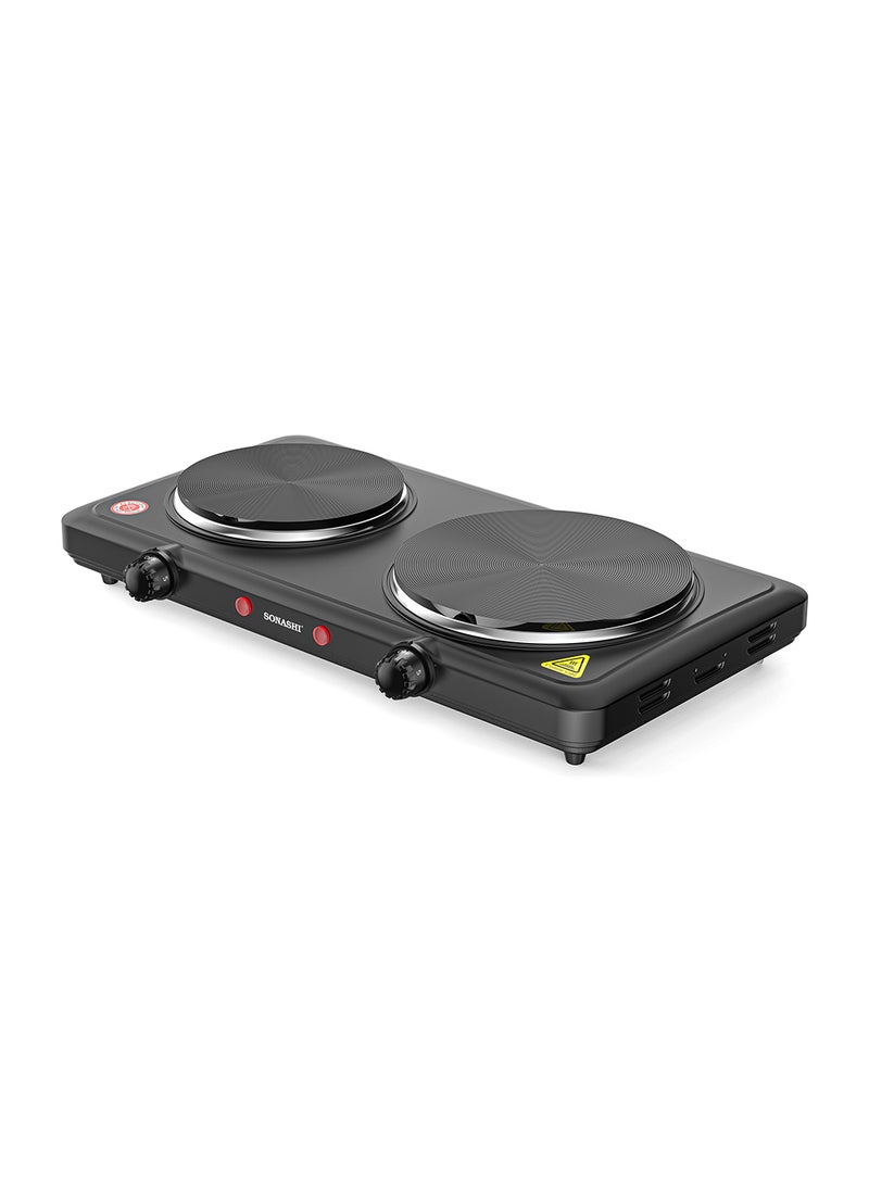 Double Electric Hot Plate with Adjustable Temperature Control and Overheat Protection | On/Off Indicator Light and Non-Slip Rubber Feet | Auto Thermostat Hot Plate for Kitchen Camping 2500 W SHP-613 Black - pnsku/N53358966A/45/_/1726470190/ce7a915b-ff10-44d7-93ef-6397e02a0ccf