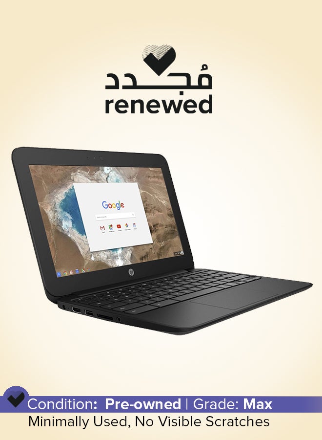 HP مُجدد - لابتوب كروم بوك G5 EE بشاشة مقاس 11.6 بوصة ومعالج إنتل سيليرون / الجيل الخامس / ذاكرة رام 4 جيجابايت / محرك أقراص SSD بسعة 16 جيجابايت / نظام تشغيل Chrome OS اللغة الإنجليزية أسود - Image 1