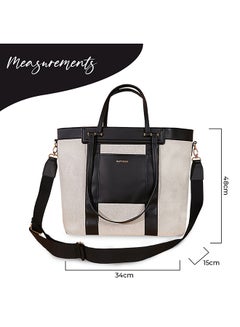 Sunveno La Mode Premium Diaper Bag With Tote Style And Zipped Pockets - Black  - Image 2