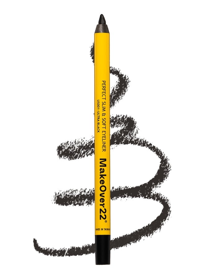 MAKE OVER 22 Slim & Soft Waterproof Ultra Black Eyeliner Black - Image 1
