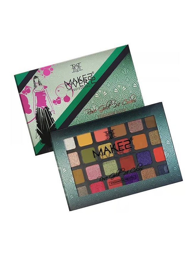 ميك اوفر22 لوحة ظلال عيون مكونة من 24 لونًا - ذهبي وردي متعدد الألوان متعدد الألوان - Image 2