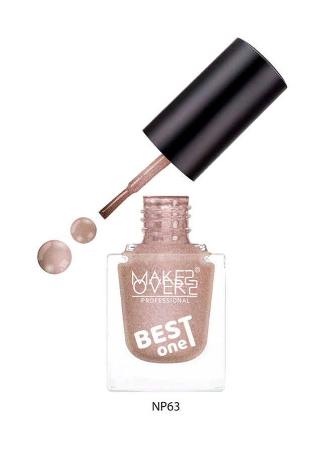 MAKE OVER 22 Best One Nail Polish NP063 Rose Gold - Image 1