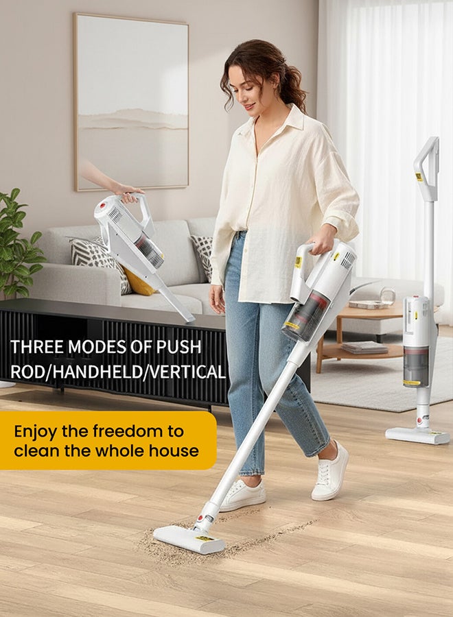 Deerma 3-In-1 Portable Handheld Vacuum Cleaner With Powerful Central HEPA Filter and Ultralight Design, Side Cyclone Duct System for Home, Car and Office 500 ml 600 W DX888 White - Image 2