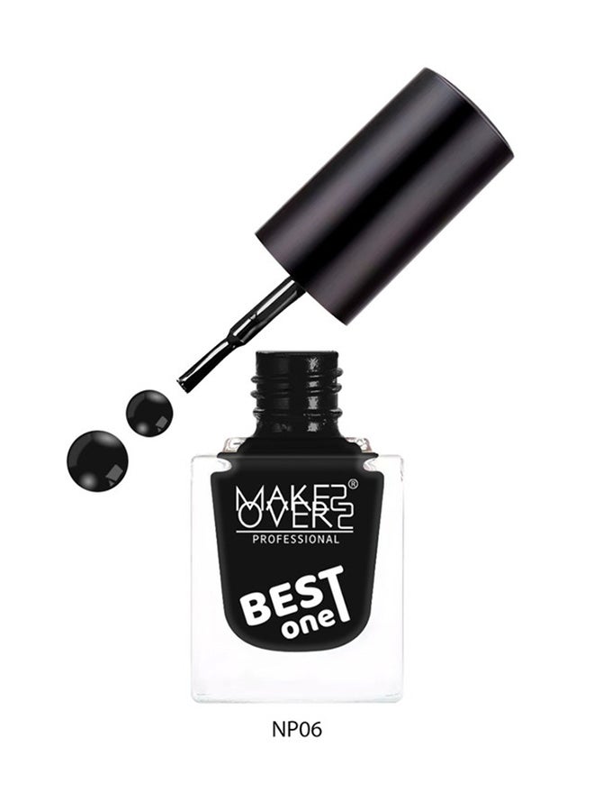 MAKE OVER 22 Best One Nail Polish NP006 Black  - Image 1
