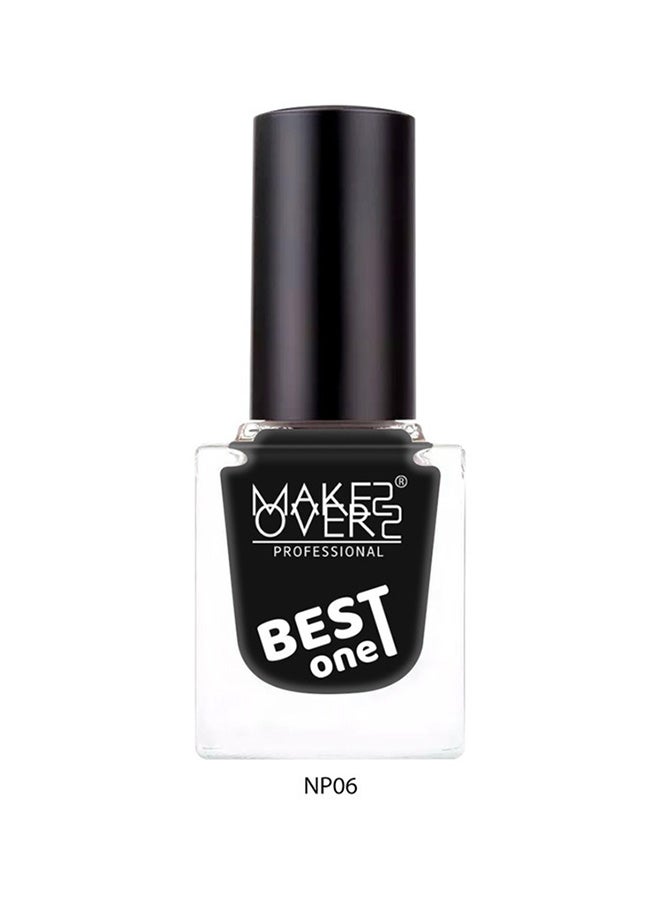 MAKE OVER 22 Best One Nail Polish NP006 Black  - Image 2
