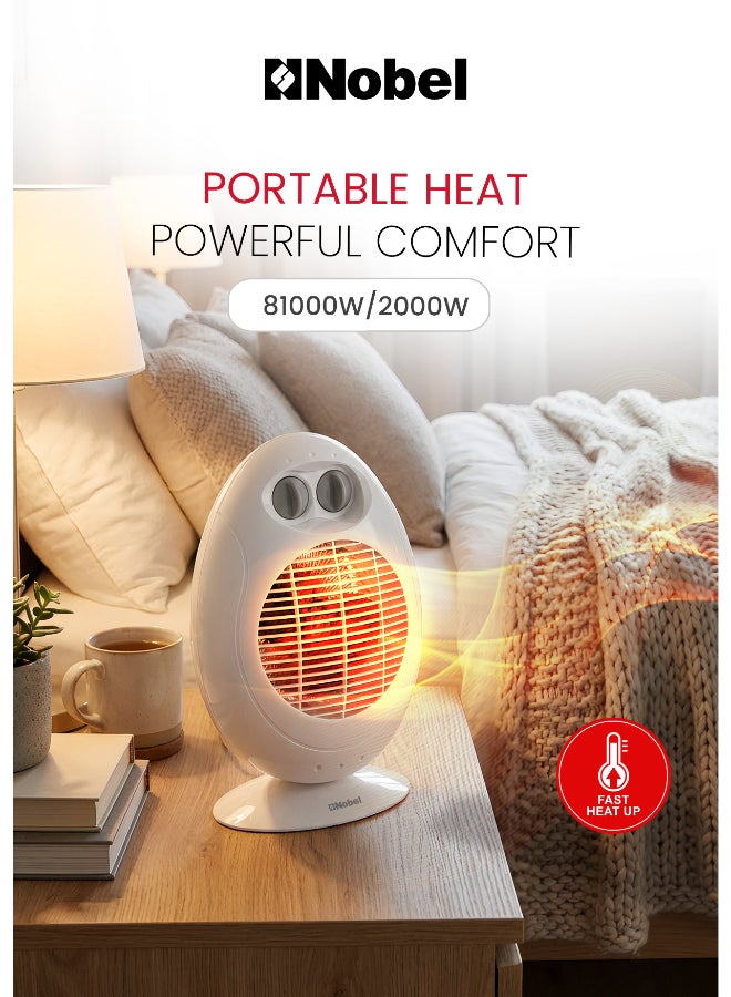 نوبل سخان بمروحة 2000 W NFH100 أبيض - Image 4