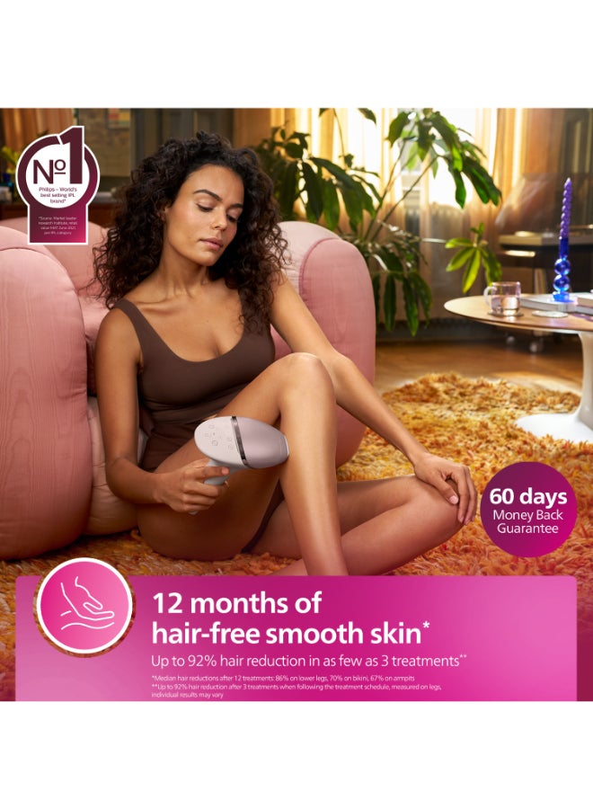 Philips - Philips Lumea IPL, Hair Removal, 9000 Series, SenseIQ Technology, 4 Attachments, Face, Body, Bikini, Underarm, Cordless Use, BRI958/60, Rose Gold, 60 Days Money Back Guarantee Pink - Image 1