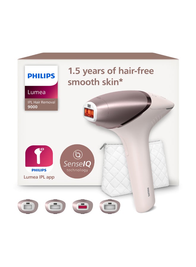 Philips Philips Lumea IPL, Hair Removal, 9000 Series, SenseIQ Technology, 4 Attachments, Face, Body, Bikini, Underarm, Cordless Use, BRI958/60, Rose Gold, 60 Days Money Back Guarantee Pink  - Image 1