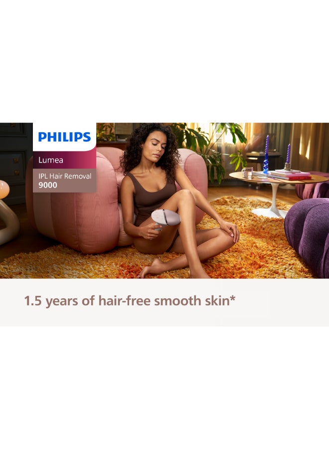 Philips Philips Lumea IPL, Hair Removal, 9000 Series, SenseIQ Technology, 4 Attachments, Face, Body, Bikini, Underarm, Cordless Use, BRI958/60, Rose Gold, 60 Days Money Back Guarantee Pink  - Image 2