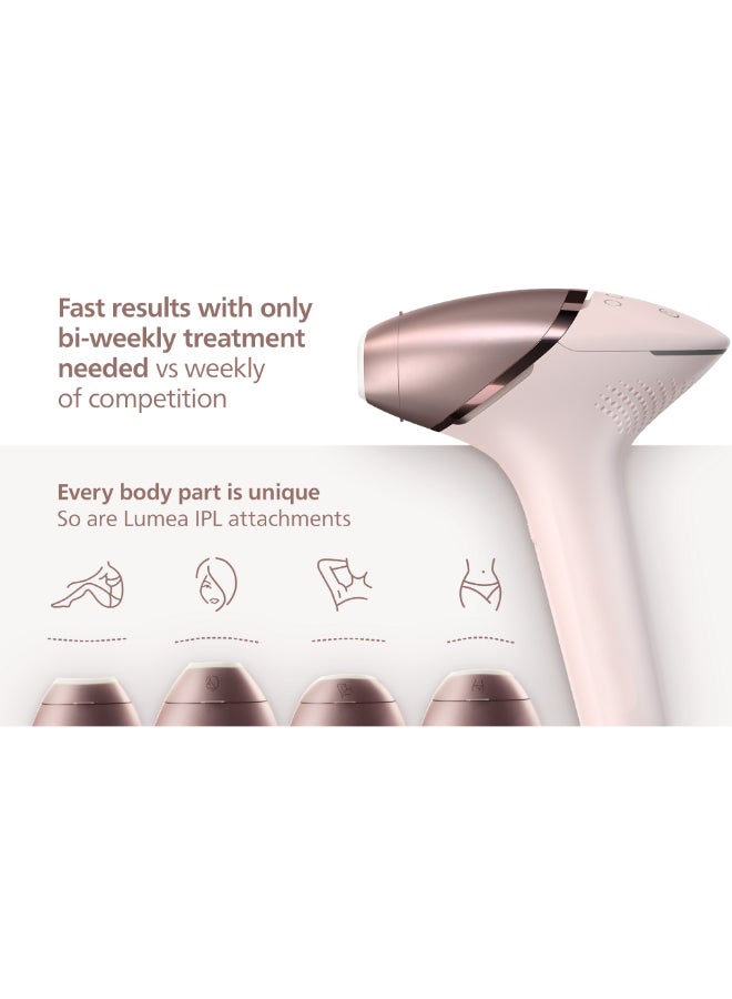 Philips Philips Lumea IPL, Hair Removal, 9000 Series, SenseIQ Technology, 4 Attachments, Face, Body, Bikini, Underarm, Cordless Use, BRI958/60, Rose Gold, 60 Days Money Back Guarantee Pink  - Image 3