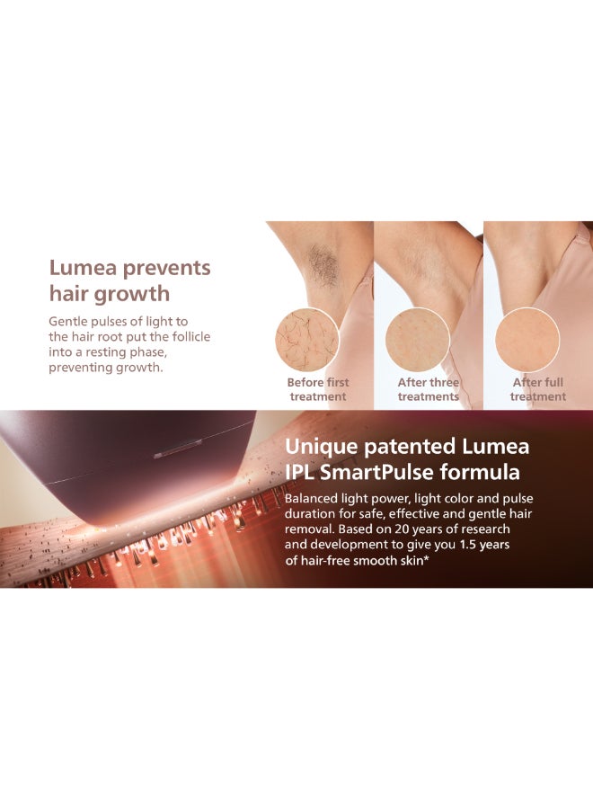 Philips Philips Lumea IPL, Hair Removal, 9000 Series, SenseIQ Technology, 4 Attachments, Face, Body, Bikini, Underarm, Cordless Use, BRI958/60, Rose Gold, 60 Days Money Back Guarantee Pink  - Image 4