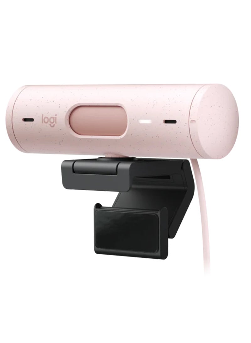 Logitech Brio 500 Full HD 1080p webcam with light correction, auto-framing, and Show Mode, Color- Rose Rose - Image 2