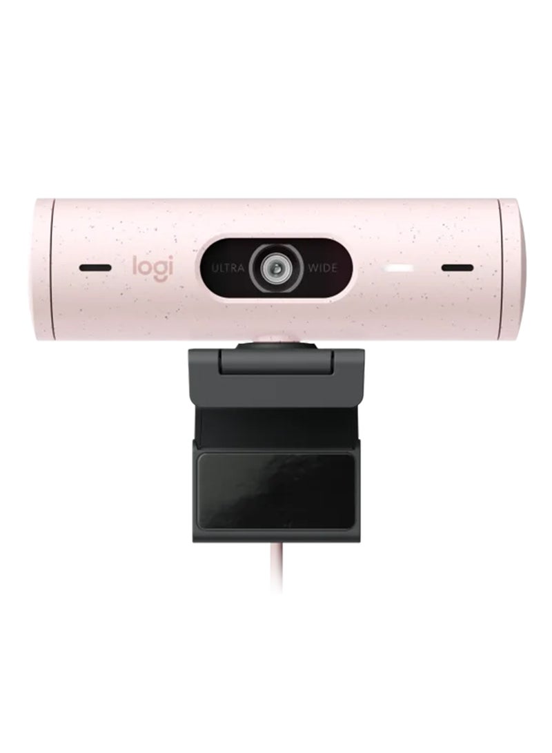 Logitech Brio 500 Full HD 1080p webcam with light correction, auto-framing, and Show Mode, Color- Rose Rose - Image 3