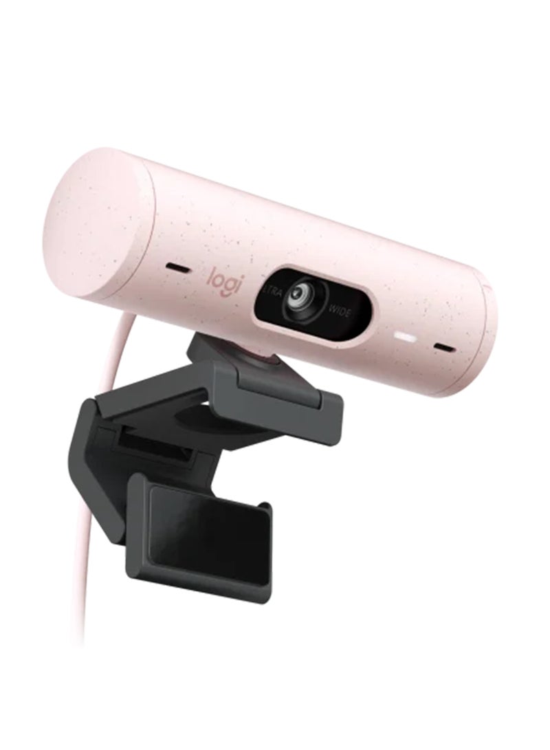 Logitech Brio 500 Full HD 1080p webcam with light correction, auto-framing, and Show Mode, Color- Rose Rose - Image 4