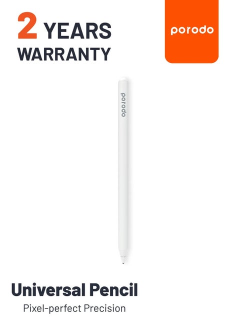 Stylus Pencil 1.5mm Nib, Universal Pencil Compatible with iOS and Android Tablets Devices, Magnetic Attachment, 12-hours Battery Life, High Precision Pen Tip White
