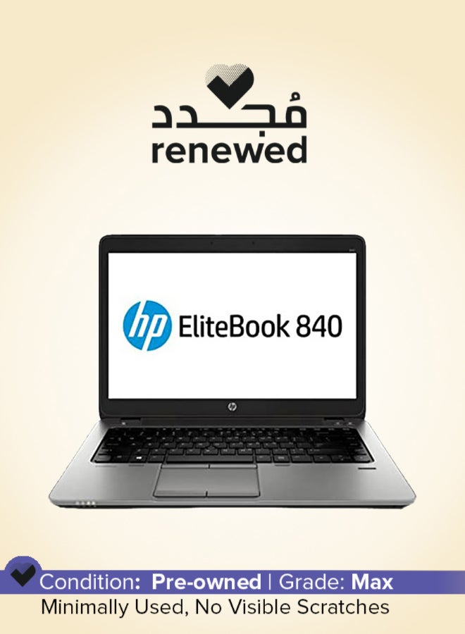 HP تم تجديده - كمبيوتر محمول Elitebook 840 G1 بشاشة مقاس 14 بوصة ومعالج Intel ثنائي النواة i5 وذاكرة وصول عشوائي 4 جيجابايت ومحرك أقراص ثابت سعة 500 جيجابايت وبطاقة رسومات Intel HD سعة 610 ميجابايت ونظام تشغيل Windows 10 - Image 1