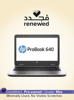 Renewed - ProBook 640 G2 Laptop With 14-Inch Display,Intel Core i5 Processor/6th Gen/8GB RAM/256GB SSD/620MB Intel UHD Graphics/Windows 10 Pro/ Black/silver