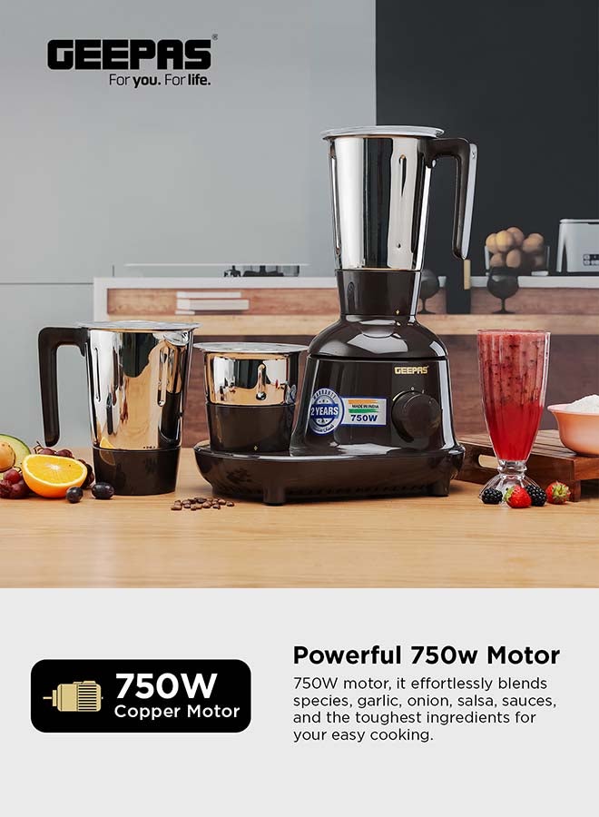 جيباس مطحنة وخلاط 3 في 1 قوية 750 W GSB44086 أسود - Image 4