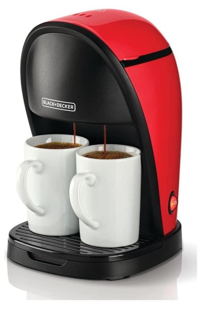 بلاك اند ديكر ماكينة صنع قهوة الاسبرسو بالتقطير سعه 2 كوب من بلاك اند ديكر و خزان مياه 250 ml 450 W DCM48-B5 أحمر/ أسود - Image 1