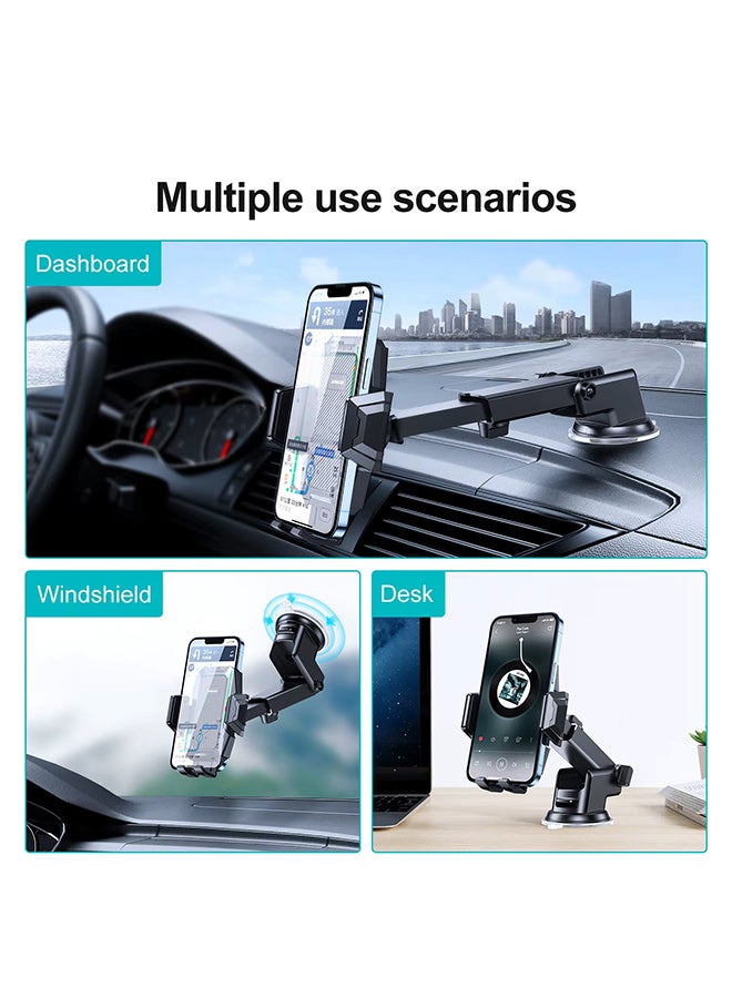 JOYROOM Mobile Holder for Car | Upgraded 2025 Car Phone Holder for Dashboard | 360 Degree Adjustable, Retractable to your comfort, One hand operation, One button release, Nano Gel Strong Grip, Heat Resistance, Holds Mobile Phone Stable on Harsh Roads, High Speeds and Sudden Brakes | Quality Certified Black  - Image 5