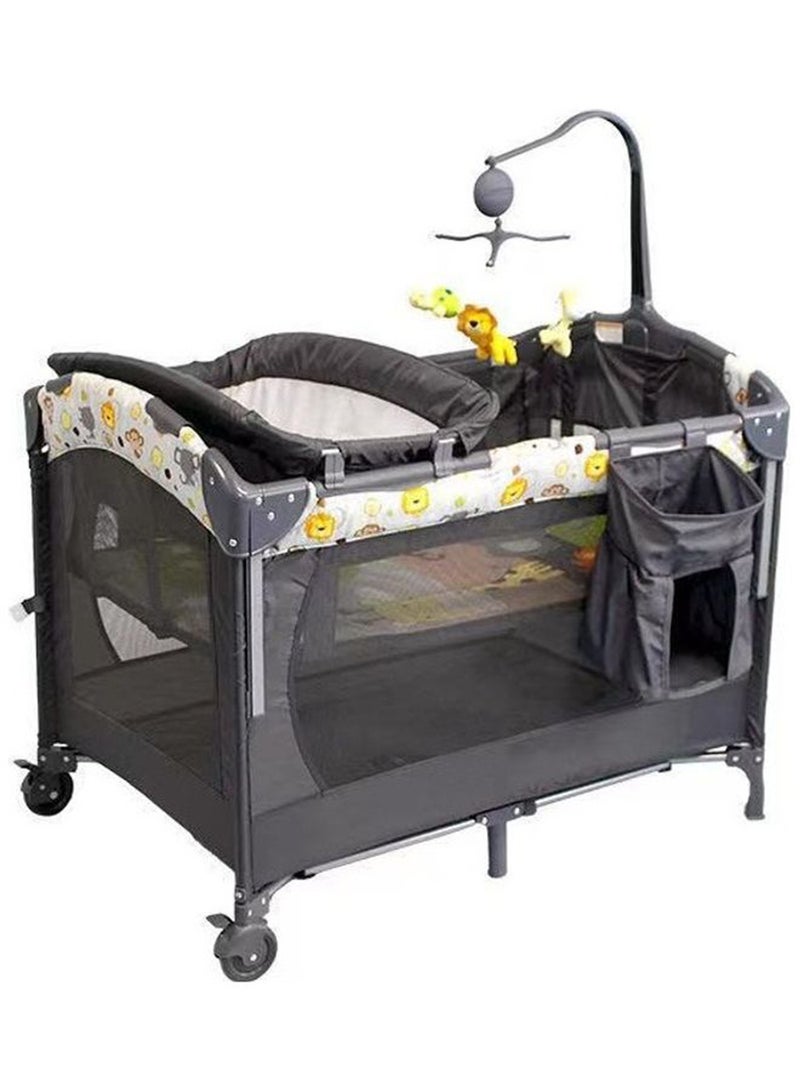 Rock Pow - Convertible Playpen With Mosquito Net And Detachable Diaper Changing Table - Image 1