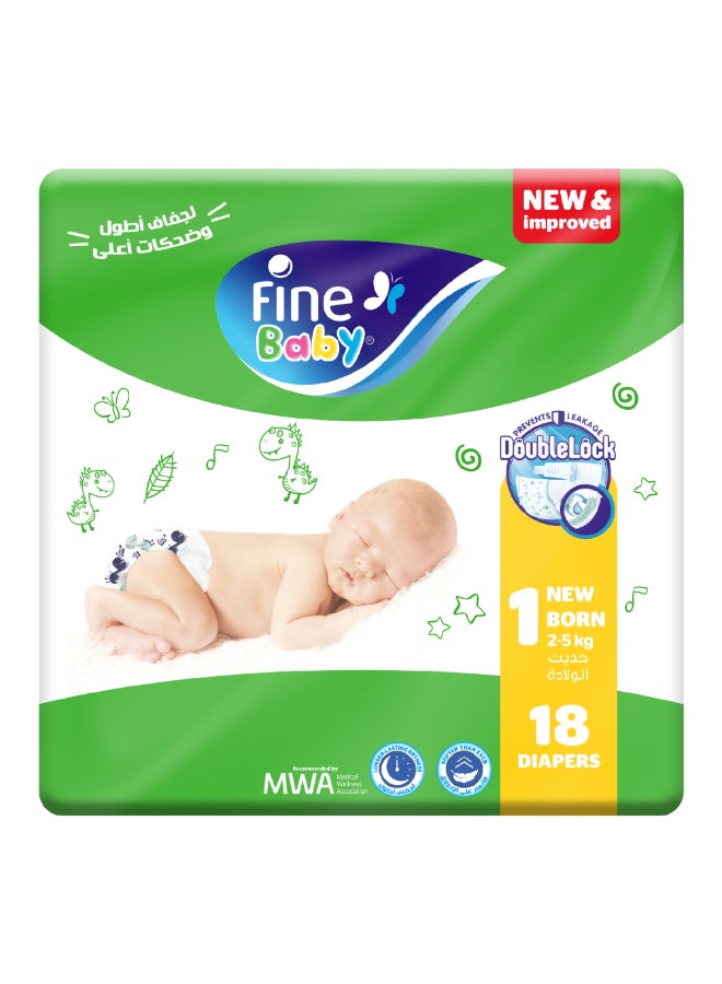 18-Piece Diapers Newborn (Size 1) (2-5 KG) - pnsku/N53363113A/45/_/1695553217/f10e9196-65d0-47da-a79c-107a29e8621b