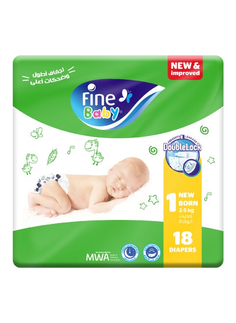 18-Piece Diapers Newborn (Size 1) (2-5 KG)