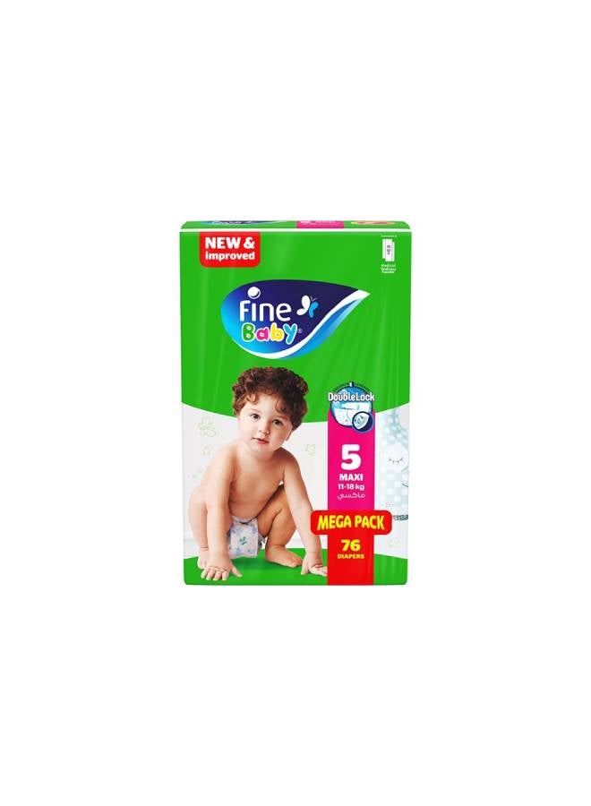 Fine Baby 76-Piece Diapers Maxi (Size 5) (11-18 KG) - Image 1