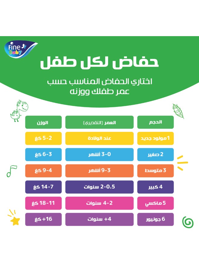 فاين بيبي - فاين بيبي حفاضات أطفال مقاس ٤ كبير - وزن ٧-١٤ كجم - ٨٠ حفاضة - Image 1