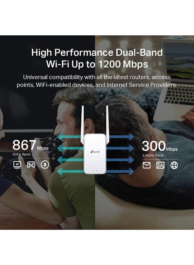 TP-LINK - RE315 AC1200 Mesh Wi-Fi Extender White - Image 1