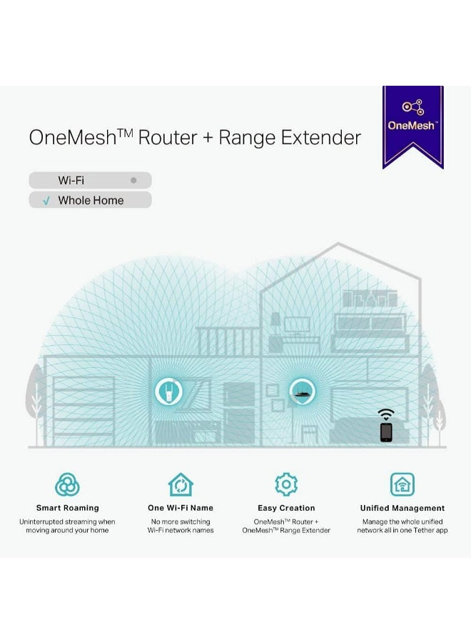 TP-LINK - RE315 AC1200 Mesh Wi-Fi Extender White - Image 1