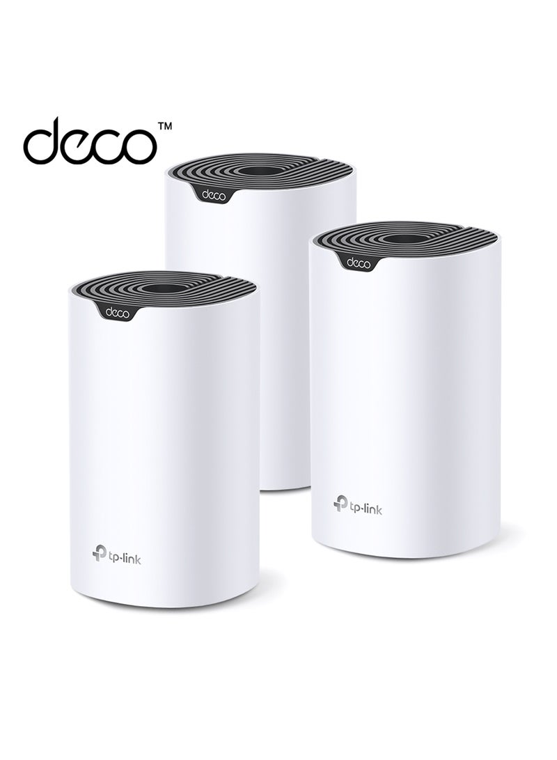 TP-LINK - Deco S7 Whole Home Mesh System, Dual-Band with Gigabit Ports, Coverage up to 5,600 ft2, Connect up to 100 devices, 1.2 GHz Dual-Core CPU, HomeShield Security, Pack of 3 white - Image 1
