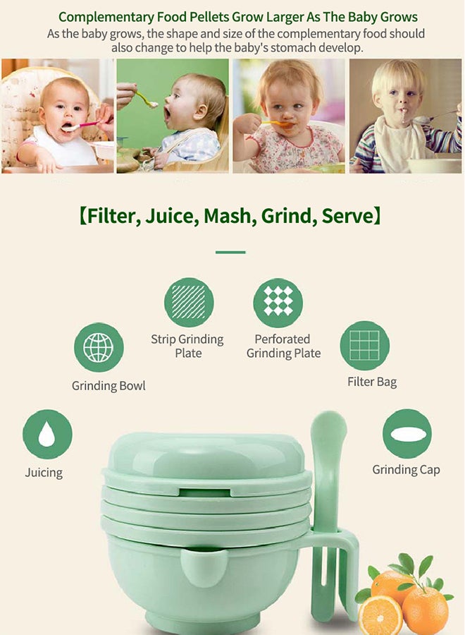 Kidle Baby Food Supplement Grinding Bowl Manual Puree Scissors Cooking Stick Machine Tool Set  - Image 5