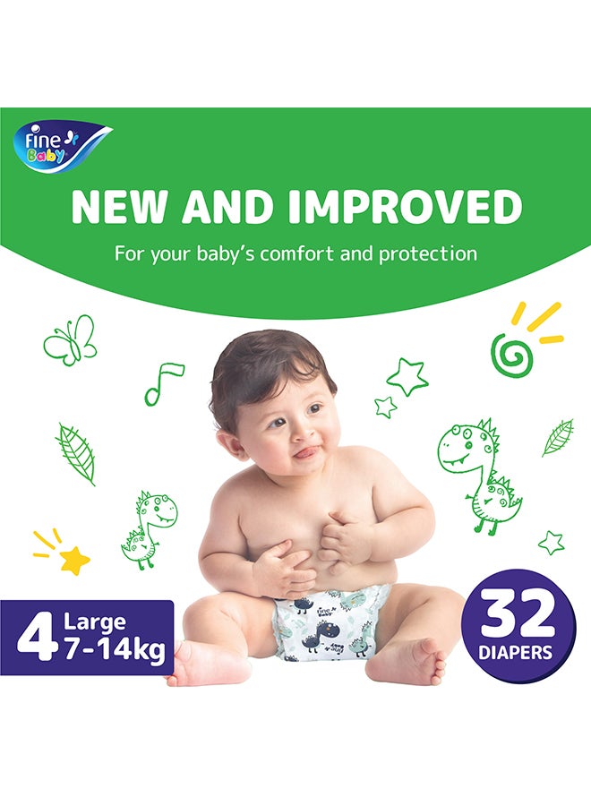 Fine Baby - 32-Piece Diapers Large (Size 4) (7-14 KG) - Image 1