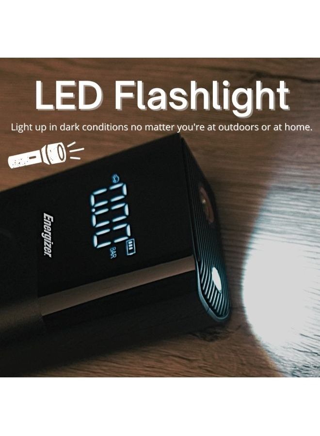 إنرجايزر منفاخ هواء متنقل متعدد الاستخدامات بقدرة 150PSI وباوربنك للشحن بسعة 6000MAh - Image 5