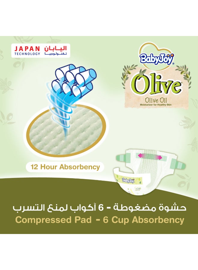 BabyJoy - Olive Tape Diaper, Size 2, Small, 3.5-7 Kg, Mega Box, 204 Diapers - Image 1