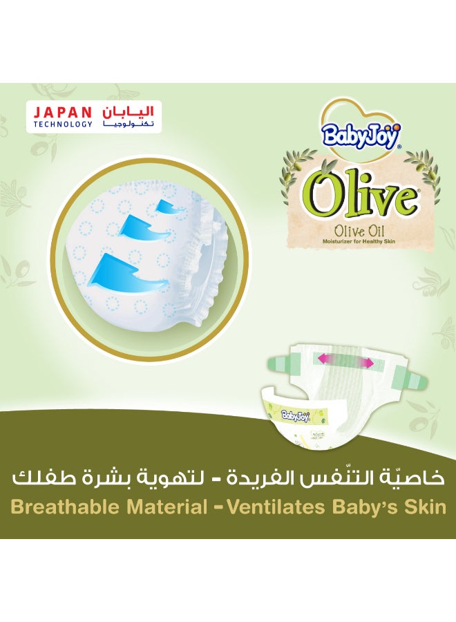 BabyJoy - Olive Tape Diaper, Size 2, Small, 3.5-7 Kg, Mega Box, 204 Diapers - Image 1