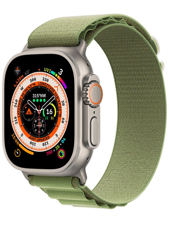 MARGOUN - Smart Watch 49mm Series 8 Ultra Waterproof Health Monitor Sport Fitness Tracker Big Display Alloy Case with Nylon Alpine Loop Band for iOS Android Green - Image 1