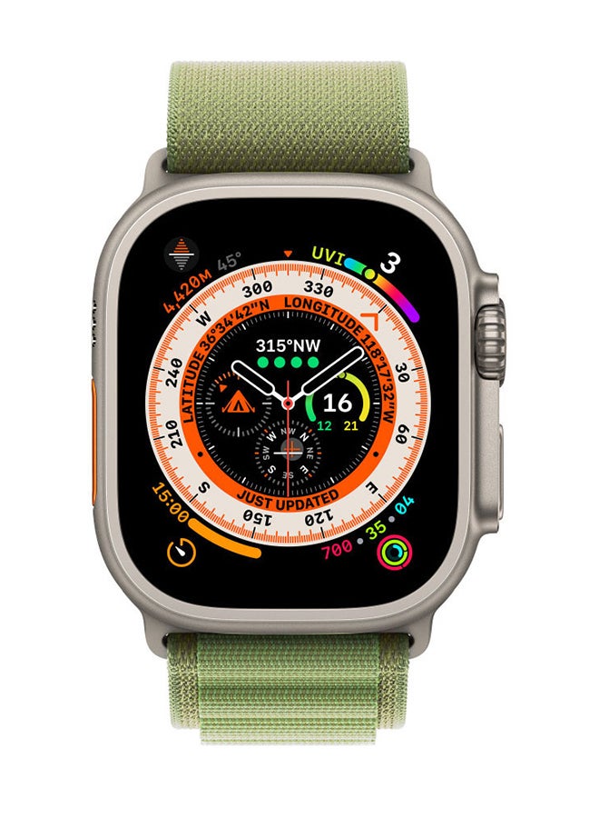 MARGOUN - Smart Watch 49mm Series 8 Ultra Waterproof Health Monitor Sport Fitness Tracker Big Display Alloy Case with Nylon Alpine Loop Band for iOS Android Green - Image 1