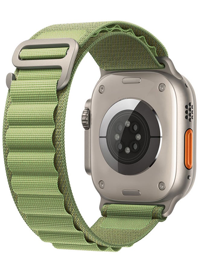 MARGOUN - Smart Watch 49mm Series 8 Ultra Waterproof Health Monitor Sport Fitness Tracker Big Display Alloy Case with Nylon Alpine Loop Band for iOS Android Green - Image 1