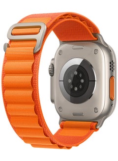 MARGOUN Smart Watch 49mm Series 8 Ultra Waterproof Health Monitor Sport Fitness Tracker Big Display Alloy Case with Nylon Alpine Loop Band for iOS Android Orange  - Image 2