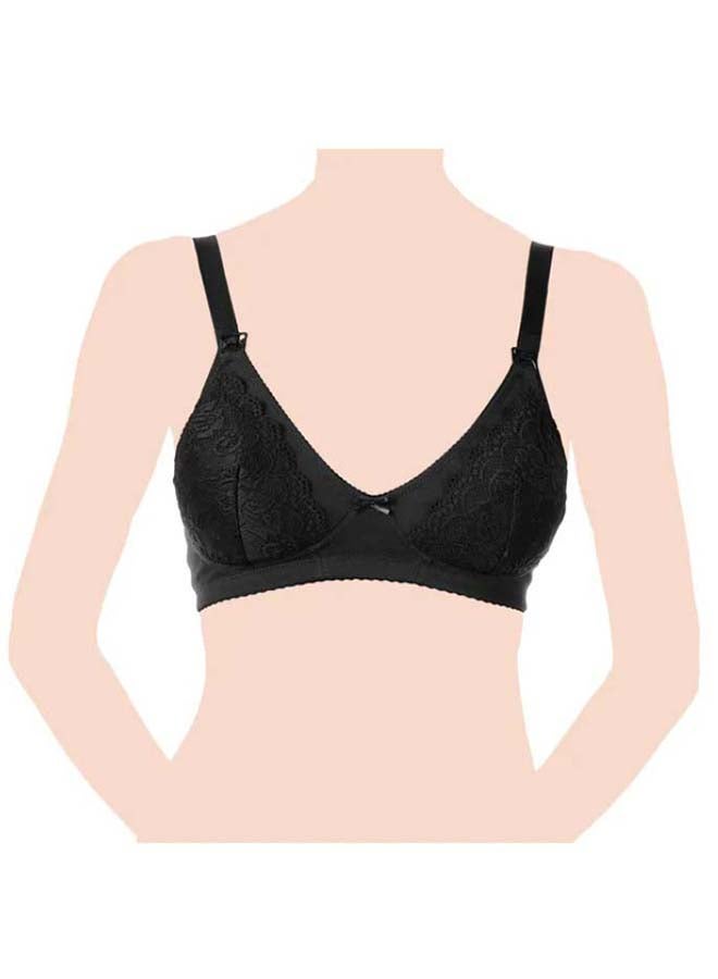 Cotton Stretch Nursing Bra 4C, Black - pnsku/N53364375A/45/_/1715057482/10dab8e7-06e7-499f-b5a9-f64fdb5ab4eb