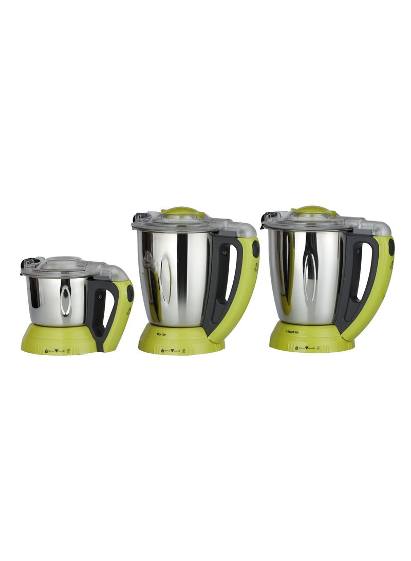 GEEPAS - 3-in-1 Mixer Grinder 750 W | 3 Speed Settings | 1.5L Blending Jar & Grinder Jar, 0.5L Chutney Jar | Pulse Function | Wet & Dry Grinder| GSB44040 1.5 L 750 W GSB44040 Green - Image 1