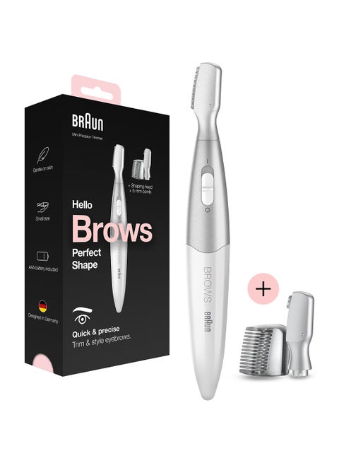 Braun Eyebrow Mini Precision Trimmer, Brow Trimming, Styling and Shaping for Women, Contouring Tool, Facial Hair Removal for Women, Eyebrow Trimmer for Travel and On-the-Go Multicolor