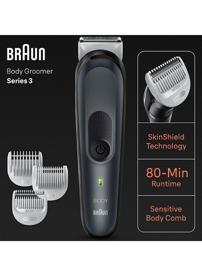 BRAUN Body Groomer Series 3 3340, Body Groomer For Men, Gentle Full-Body Manscaping Multicolor - Image 5