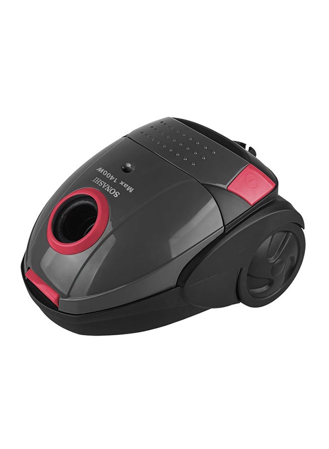SONASHI - Canister Vacuum Cleaner | 2PC Plastic Insert Tube with Automatic Rewinding Wire | Lower Noise Design with Washable Cloth Dust Bag | Powerful Performance 1.5 L 1400 W SVC-9031 Black/Red - Image 1